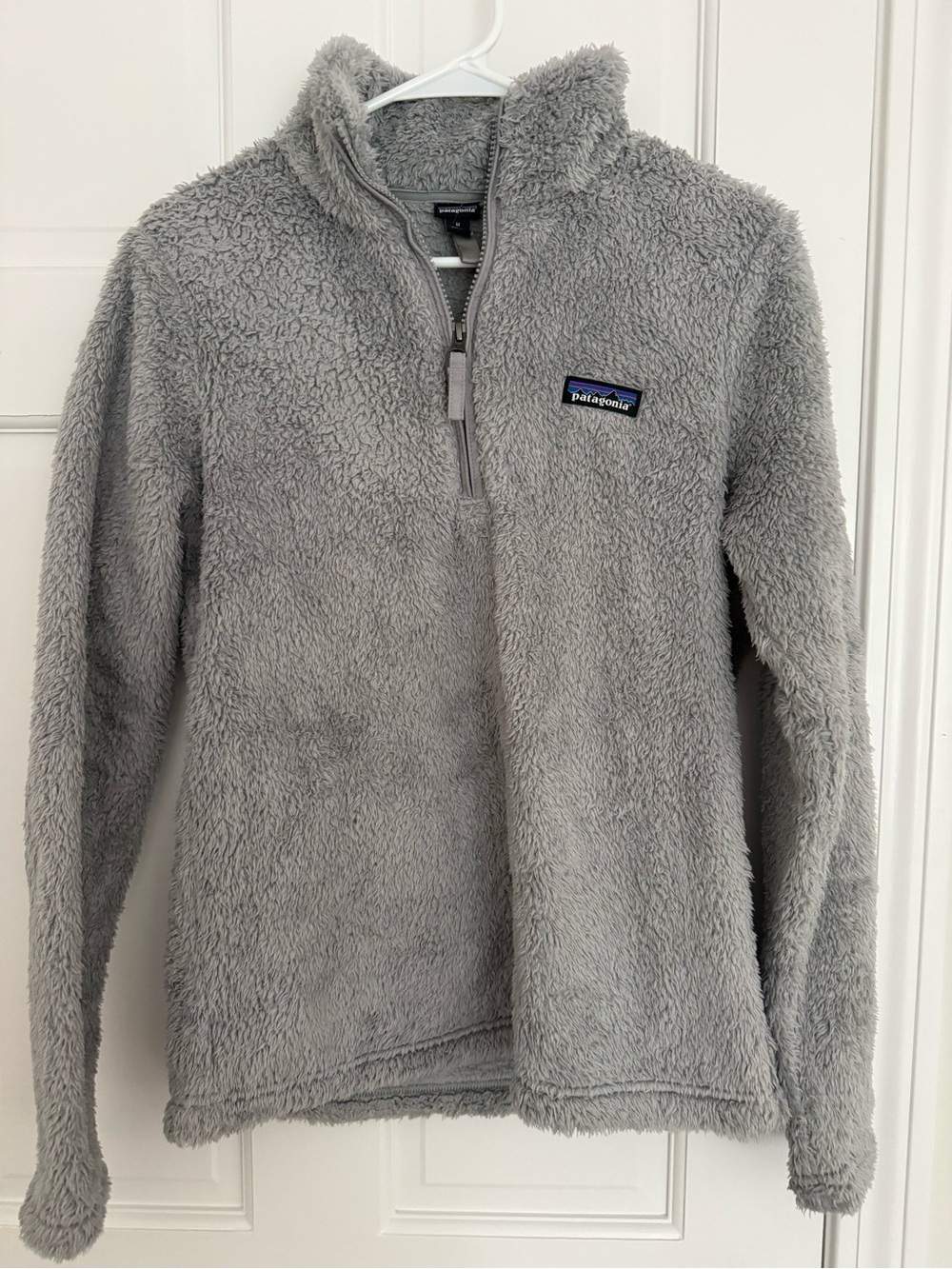 Patagonia Kids Light Gray Sherpa Quarter-Zip Jacket